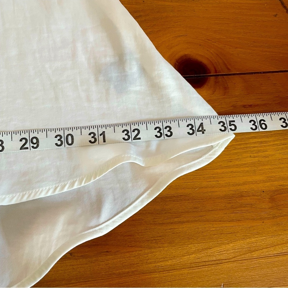 Simply Vera Vera Wang White Silky Blouse Top Collared Button-down Size XL - Picture 14 of 16